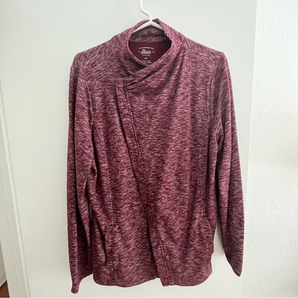 G.H. Bass & Co. Maine Women’s Asymmetrical Zipper Jacket Sweatshirt Large - Picture 1 of 11